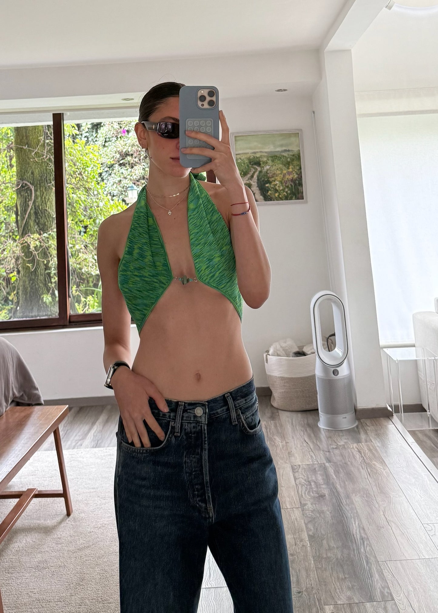 TOP SHADES OF GREEN CON PIEDRA