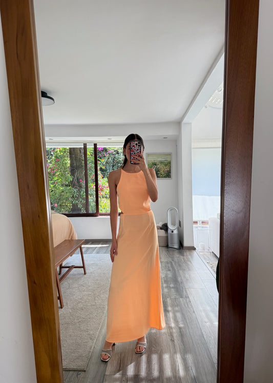 VESTIDO MIDI NARANJA