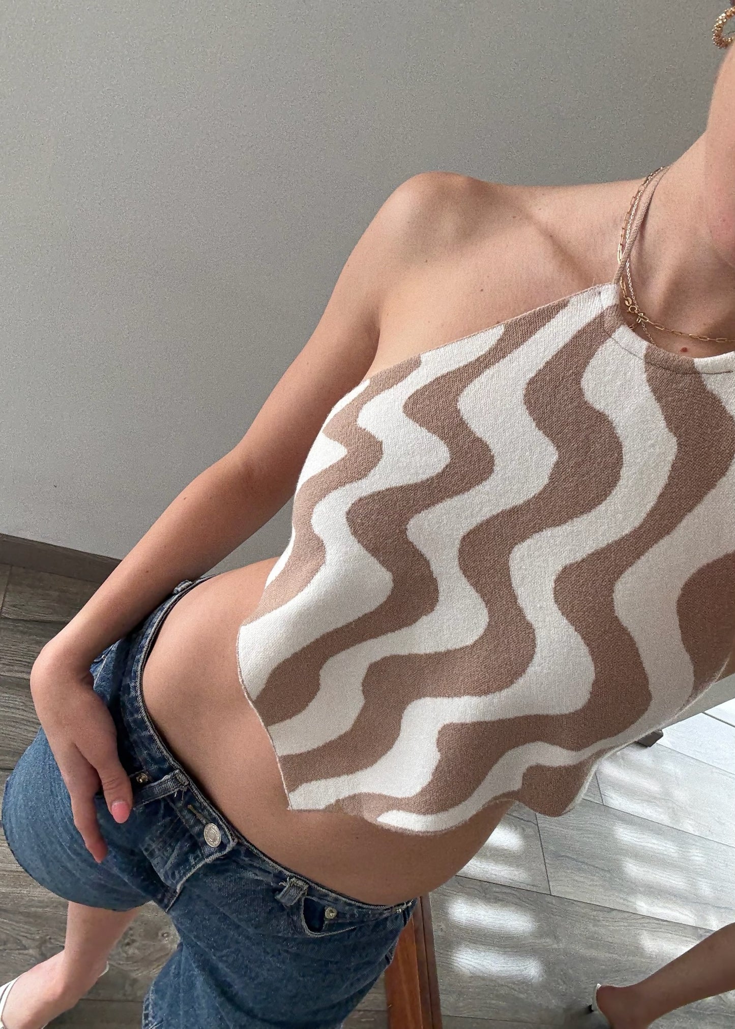 BANDANA TOP DE KNIT CON PRINT