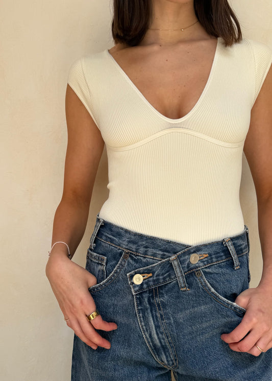 BODYSUIT RIBBED BLANCO