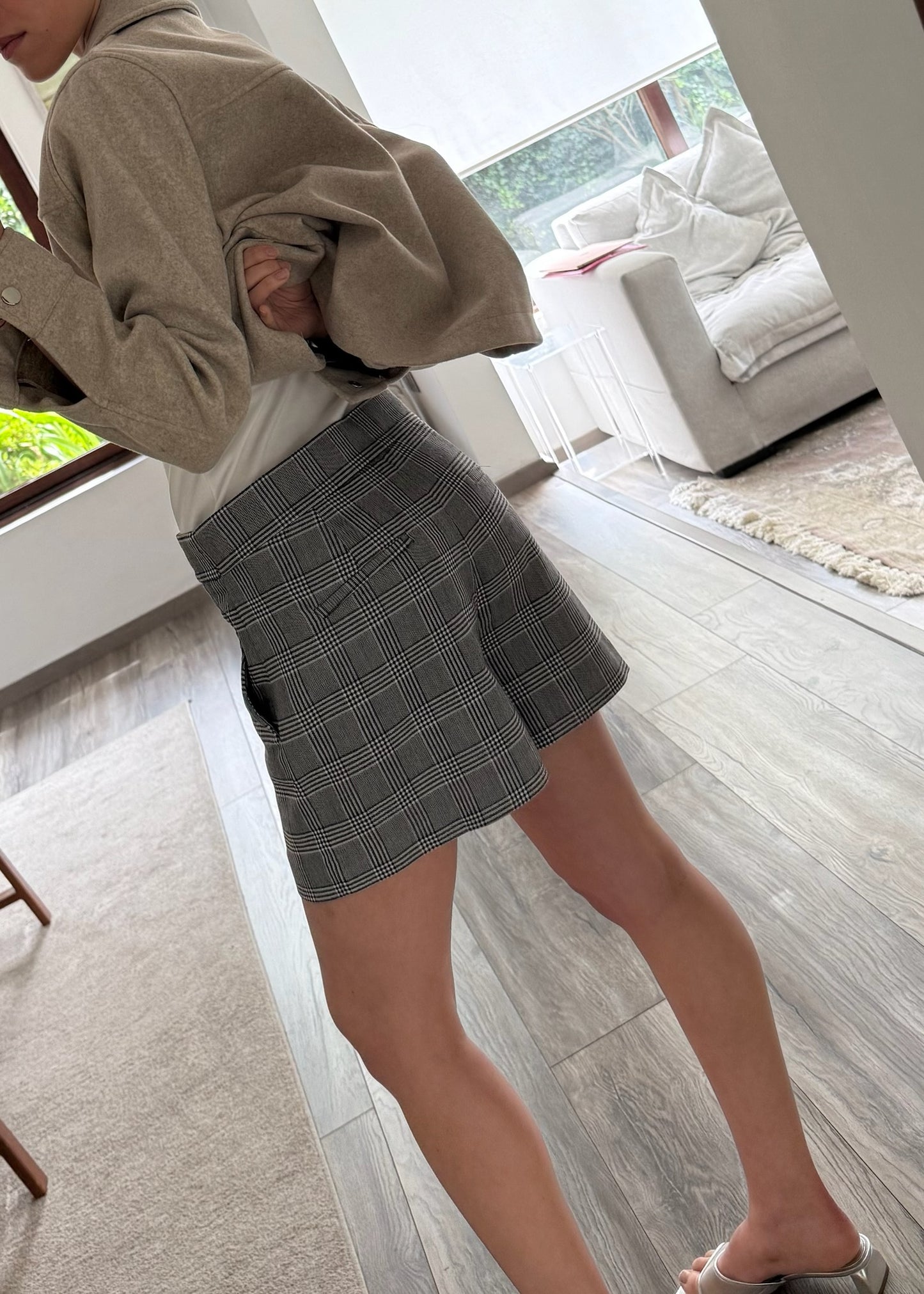 SHORTS PLAID GRISES