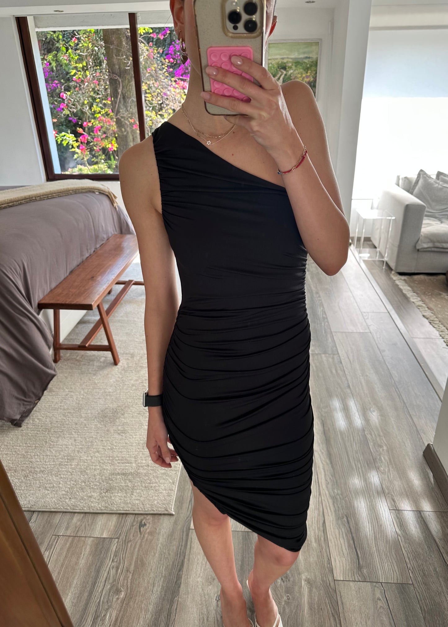 VESTIDO RUCHED NEGRO