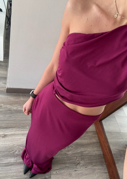 VESTIDO MAGENTA MAXI