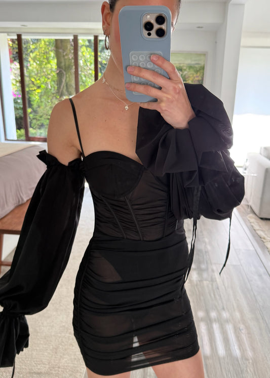 VESTIDO MINI BUSTIER SEE THROUGH