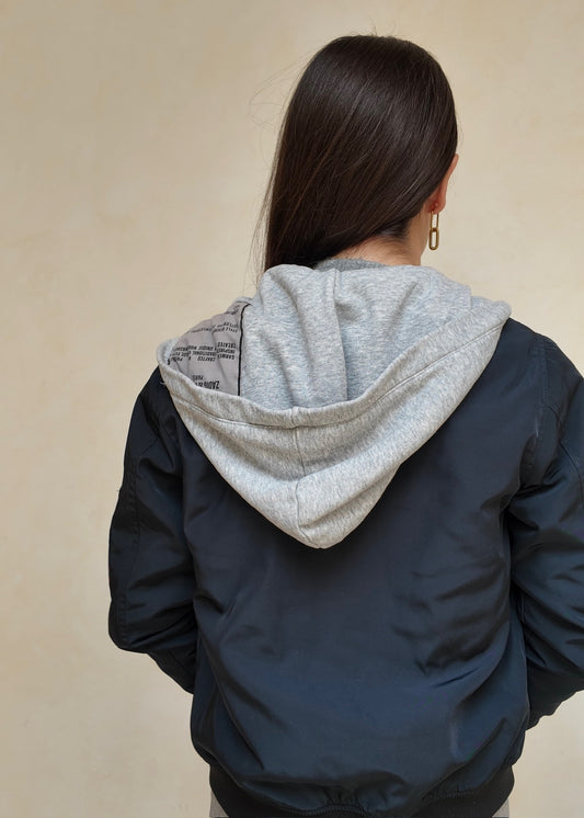 HOODED BOMBER JACKET