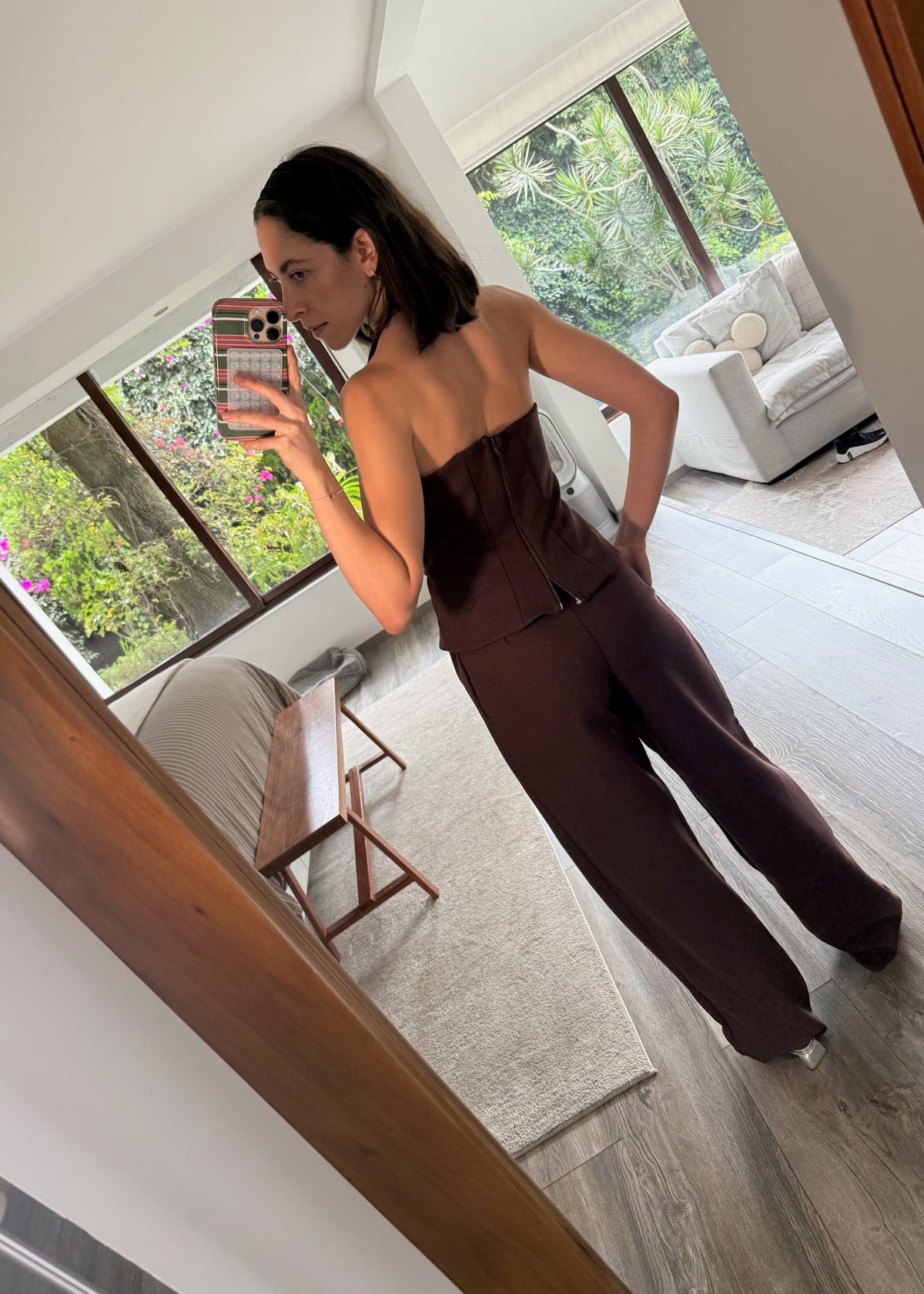 SET TOP Y PANTALÓN CAFÉ
