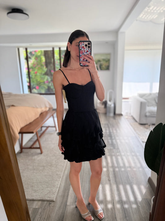 VESTIDO BUSTIER NEGRO MINI