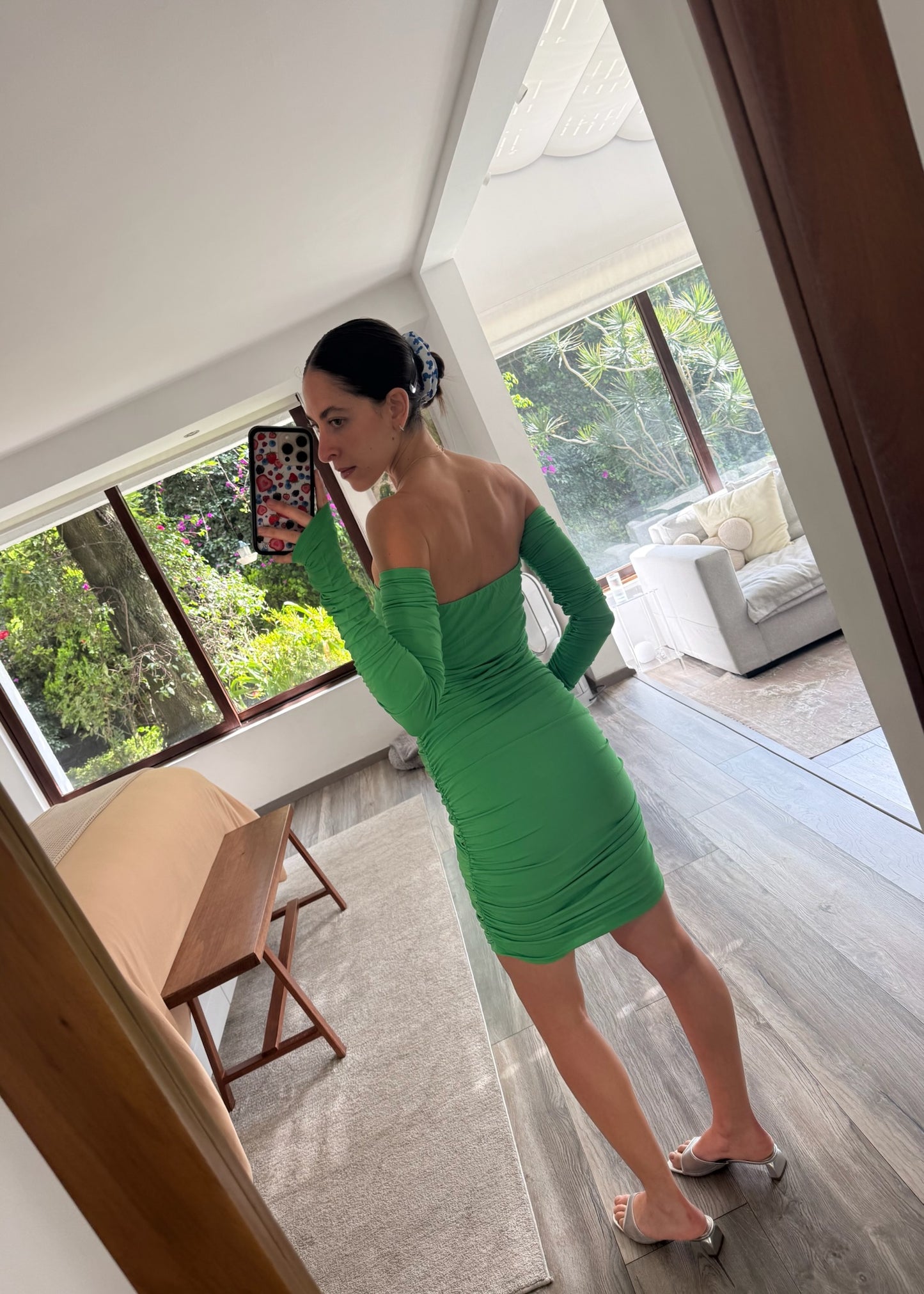 VESTIDO MINI RUCHED OFF THE SHOULDER