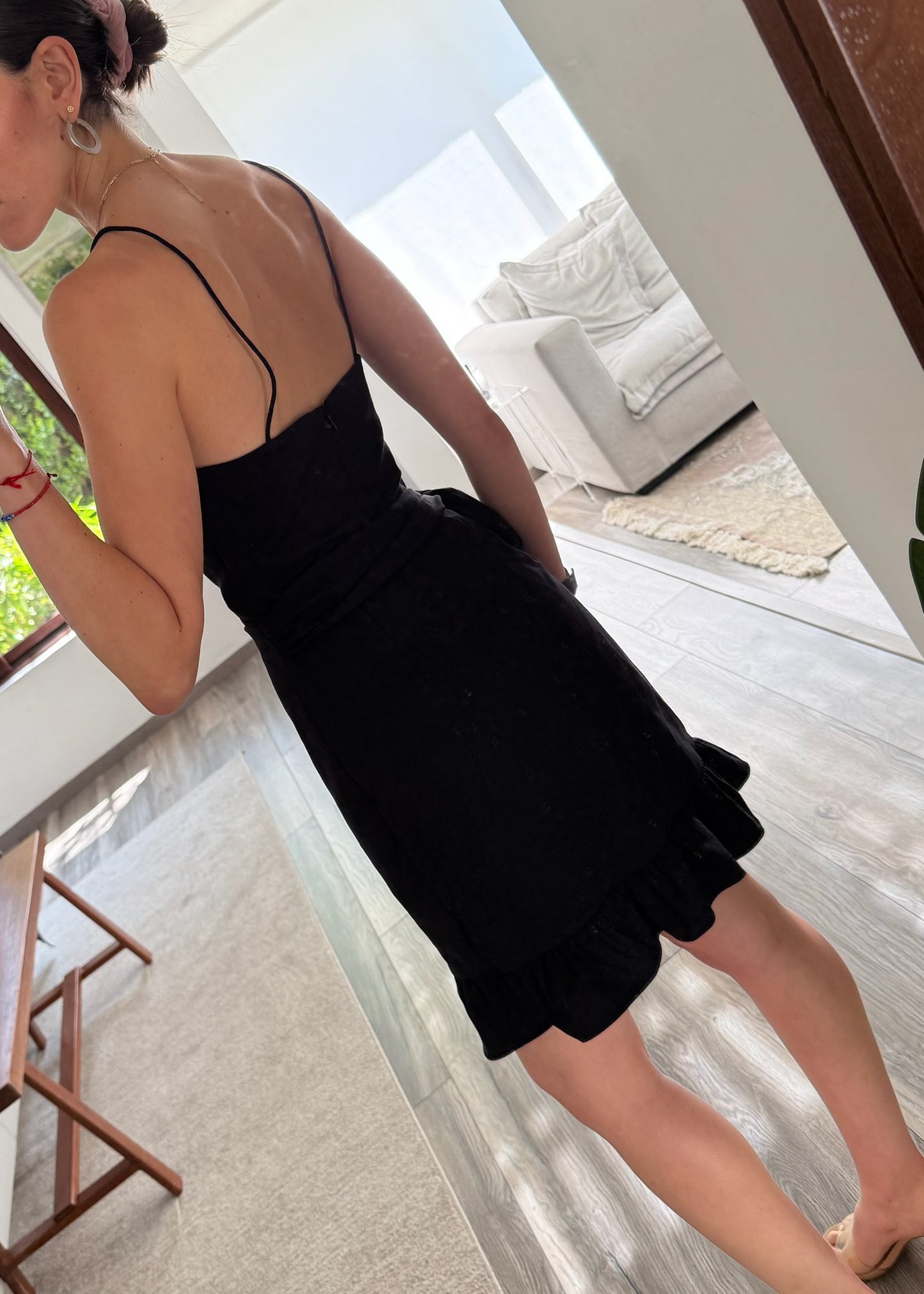 VESTIDO BUSTIER DE TIPO LINO