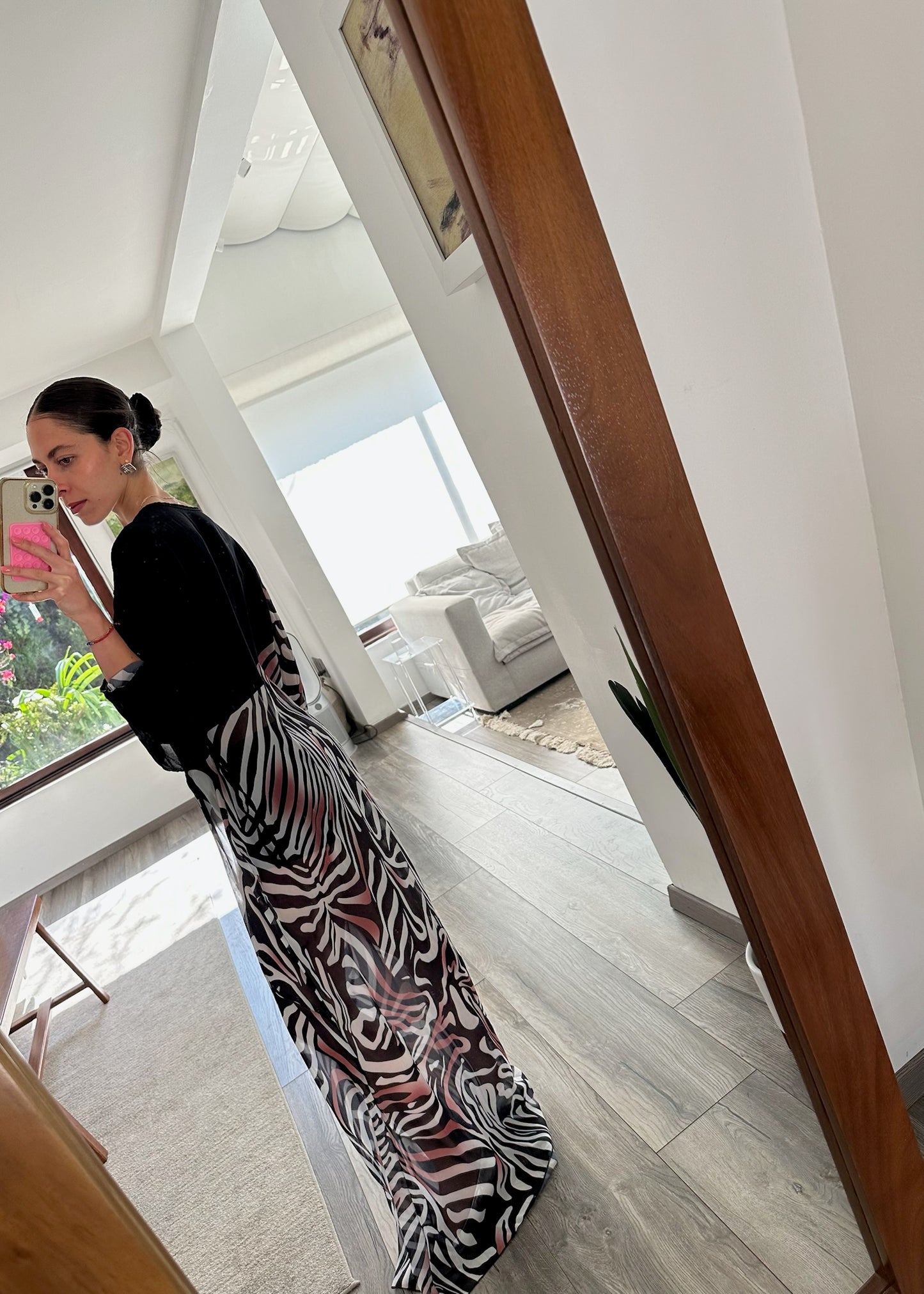 VESTIDO ANIMAL PRINT SEE THROUGH