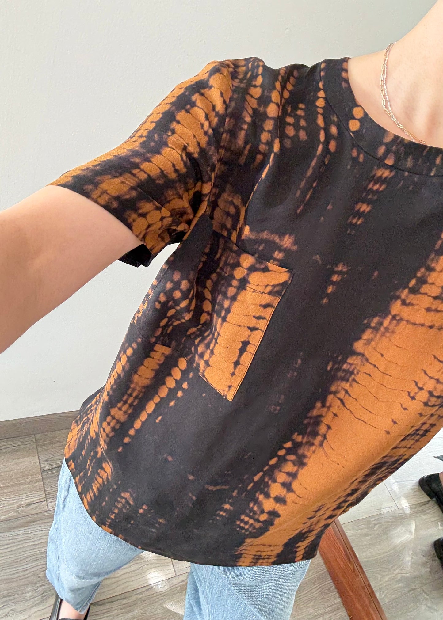 BLUSA DE SEDA CON PRINT TIE DYE