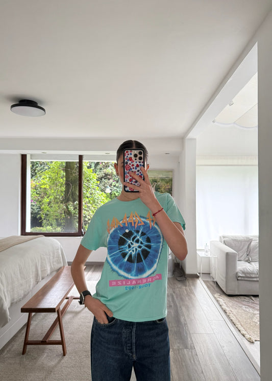 TEE DEF LEPPARD TURQUESA