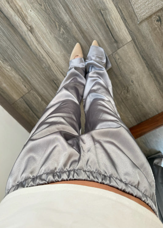 PANTALÓN FLOWY PLATEADO