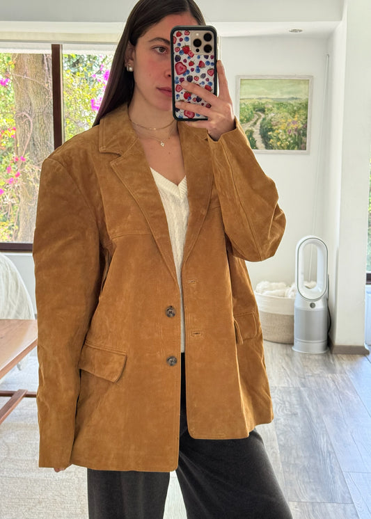 CHAMARRA DE PIEL COLOR CAMELLO