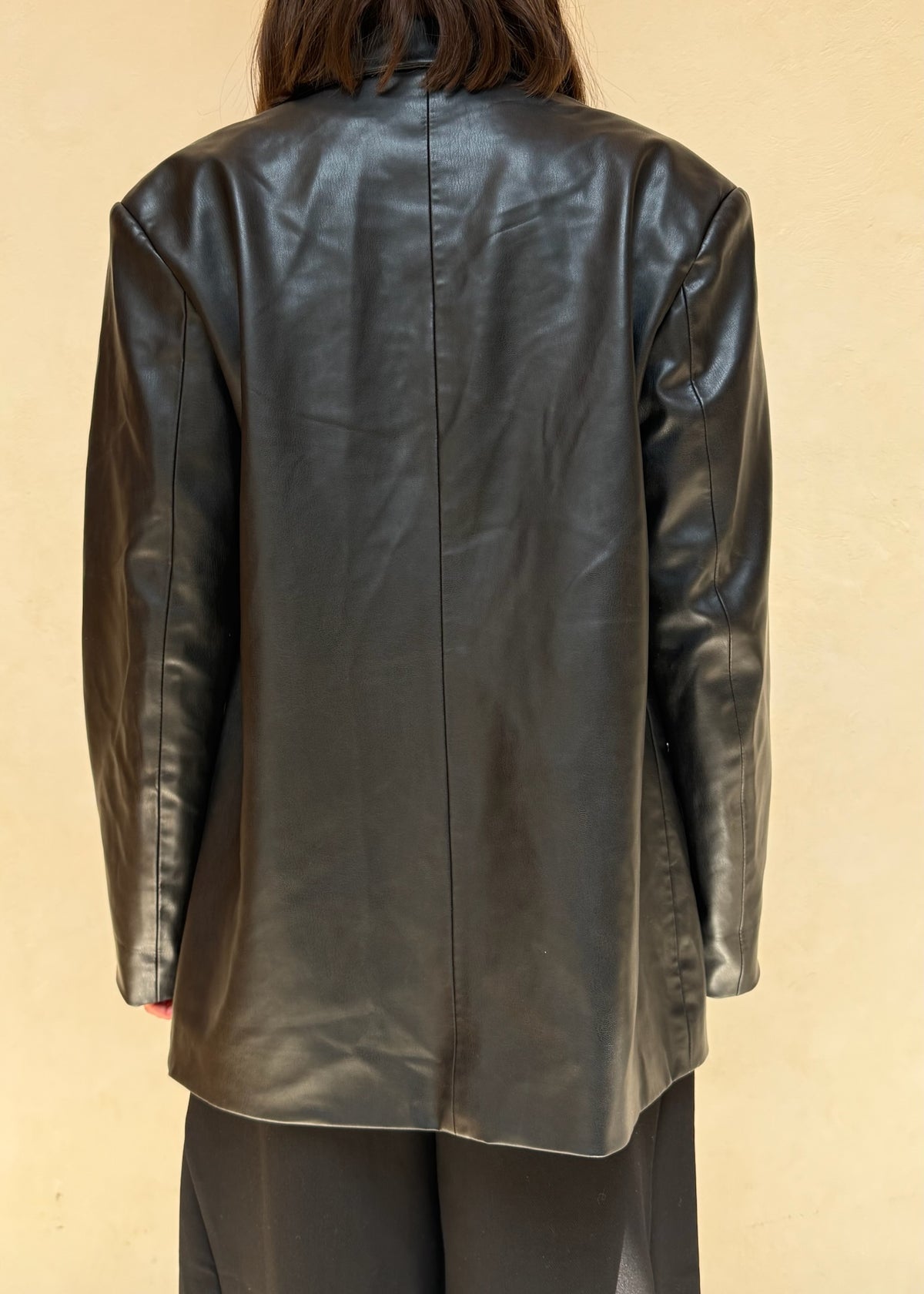 BLAZER FAUX LEATHER NEGRO