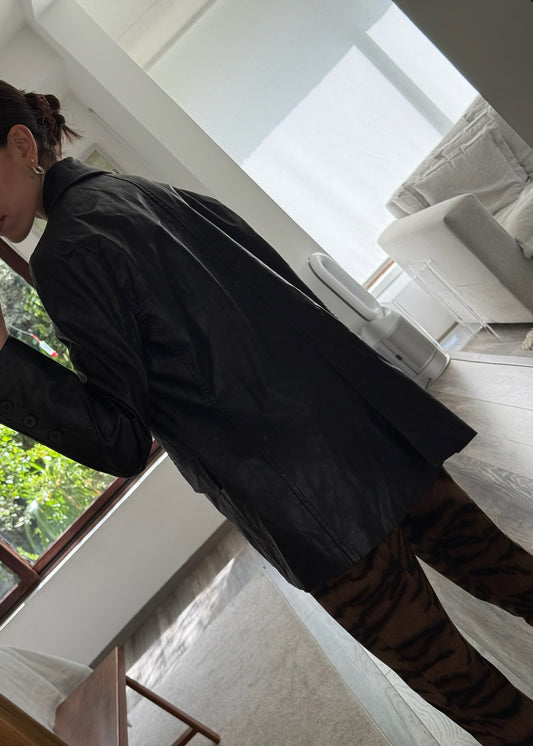BLAZER OVERSIZED DE FAUX LEATHER