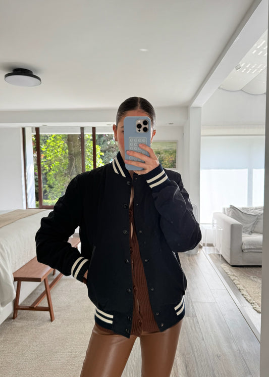 CHAMARRA BOMBER NAVY BLUE