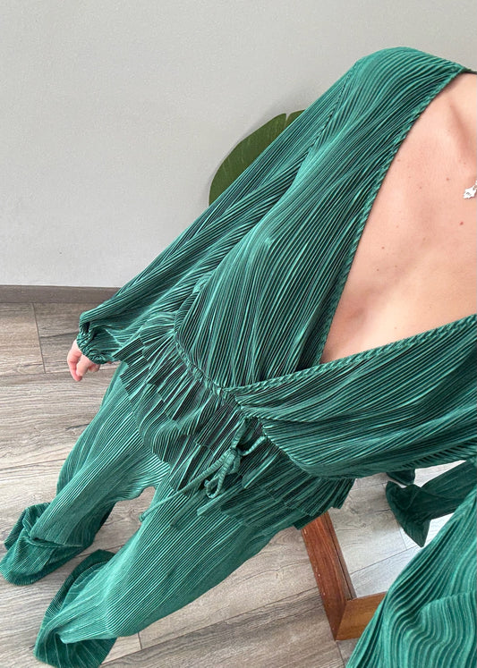 SET VERDE BOSQUE PLIZADO