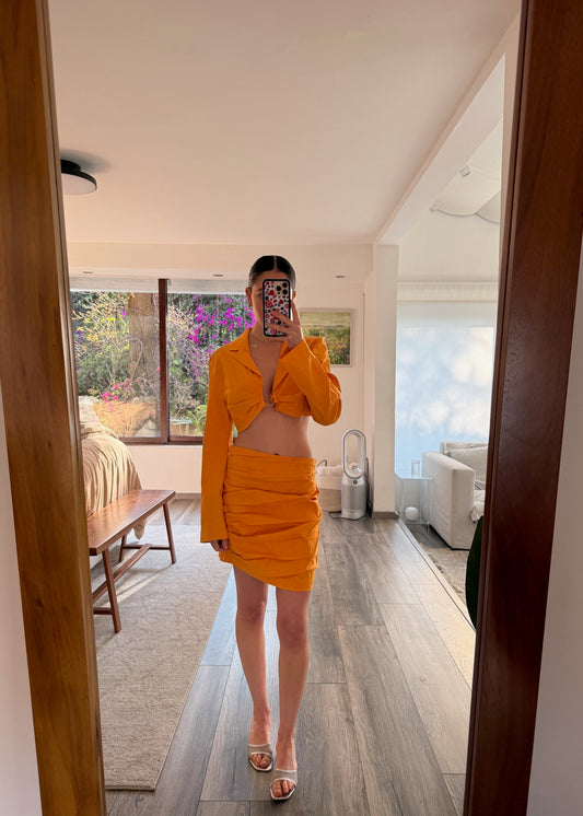 SET NARANJA FALDA Y TOP