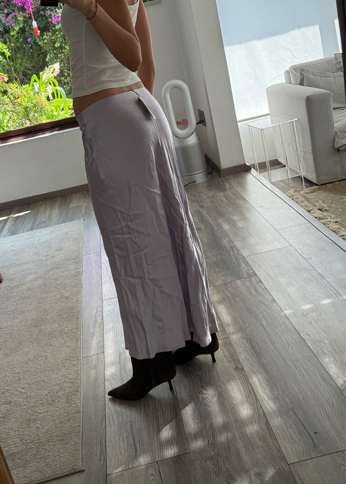 FALDA MIDI SILKY LILA