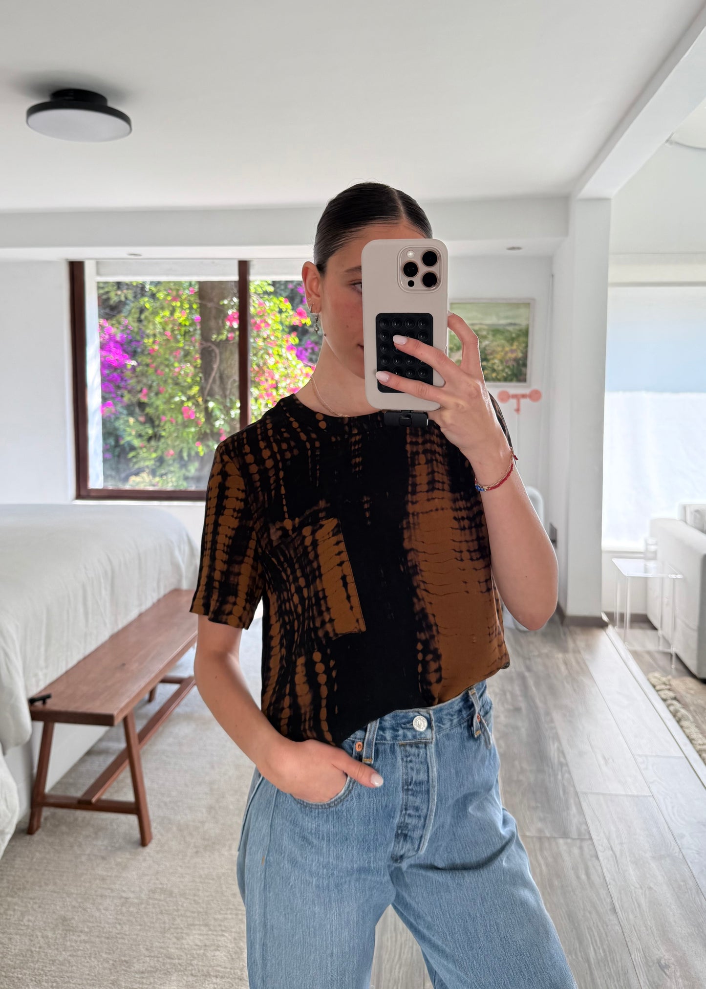 BLUSA DE SEDA CON PRINT TIE DYE