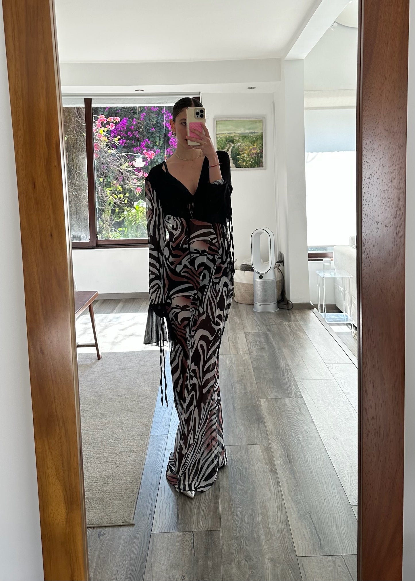 VESTIDO ANIMAL PRINT SEE THROUGH
