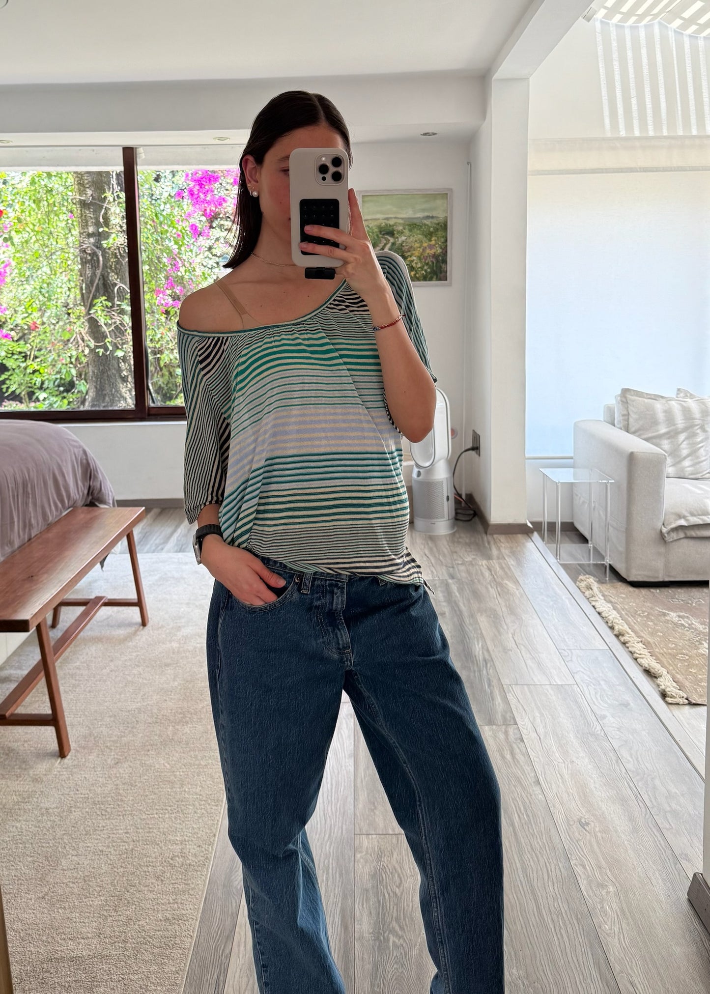 BLUSA STRIPED VERDE DE KNIT