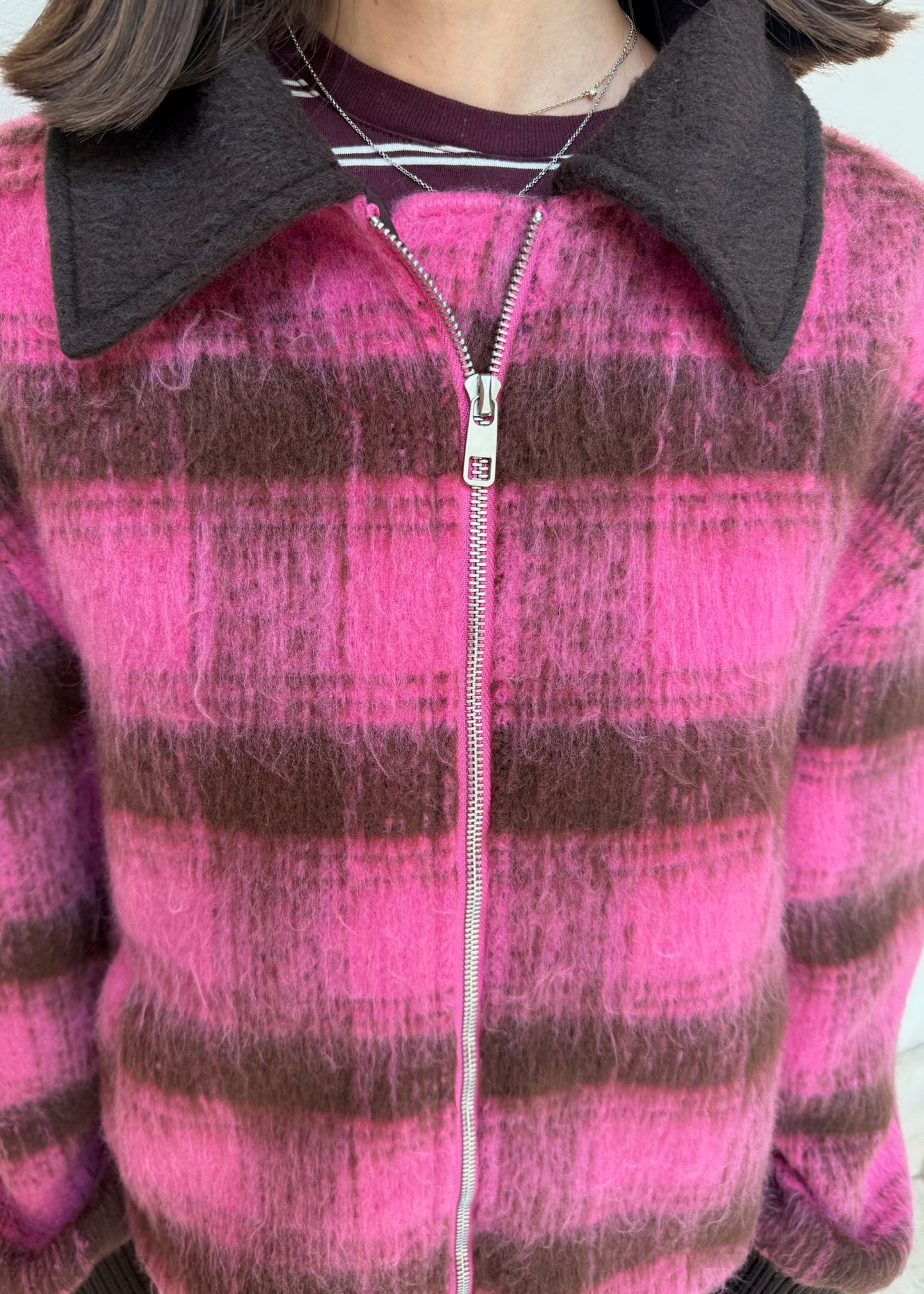 CHAMARRA CHECKERED ROSA