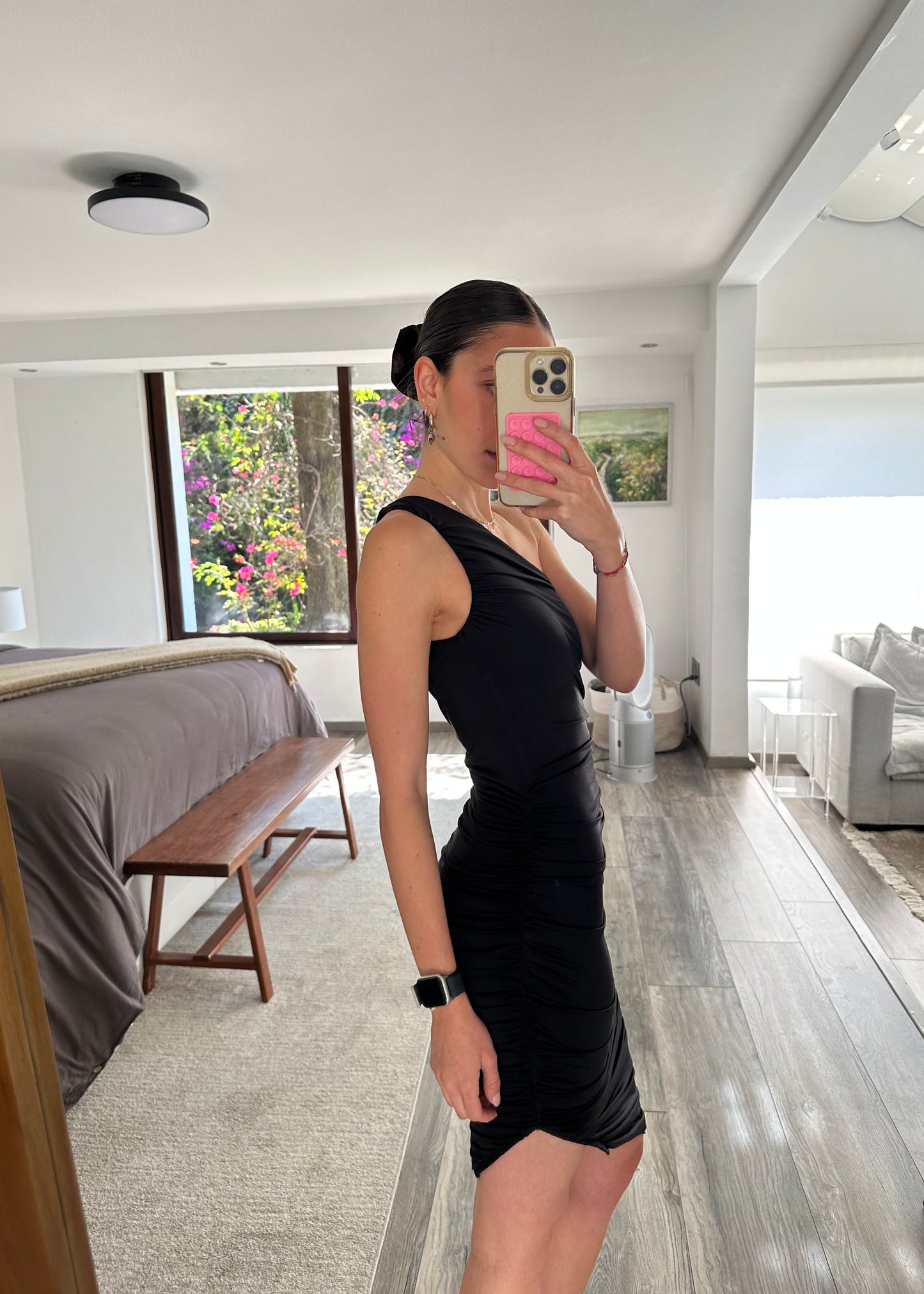 VESTIDO RUCHED NEGRO