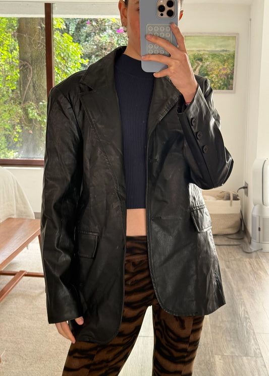 BLAZER OVERSIZED DE FAUX LEATHER