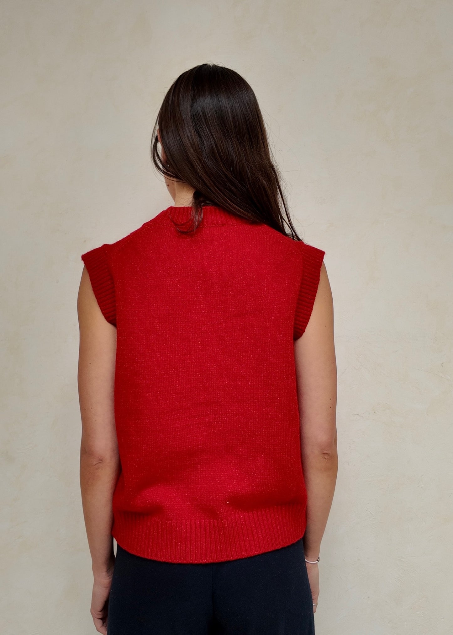 CHALECO DE KNIT ROJO