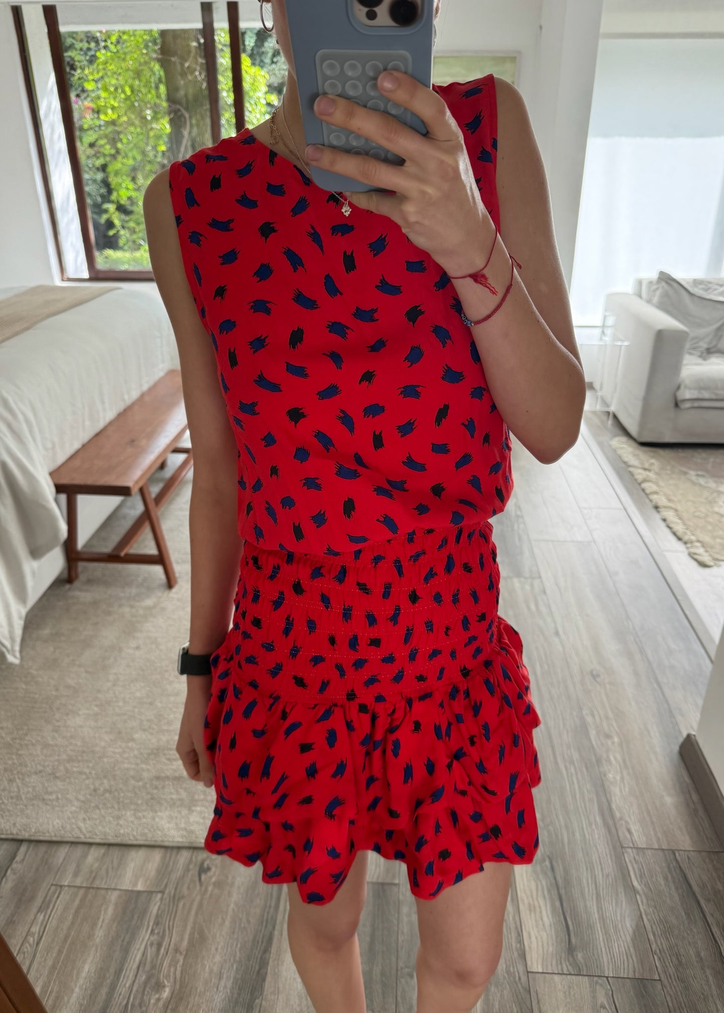VESTIDO MINI RUCHED ROJO