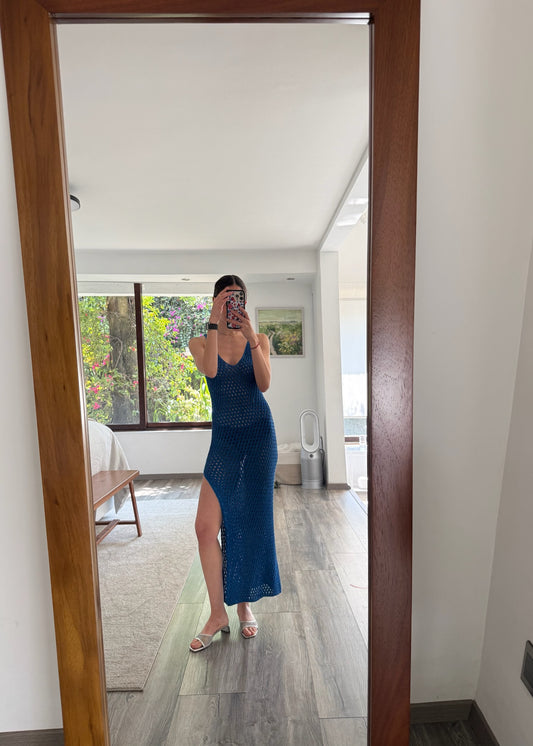 VESTIDO DE KNIT AZUL SPARKLY