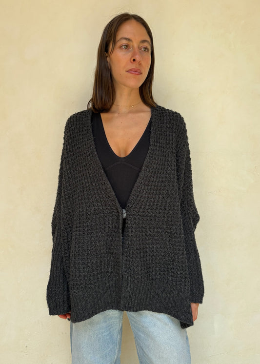 CARDIGAN CHUNKY GRIS OBSCURO