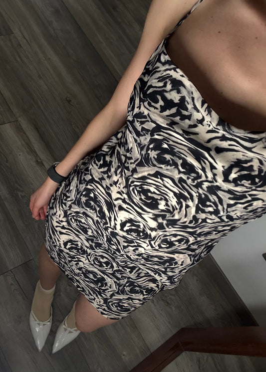 VESTIDO SLIP MINI B&W