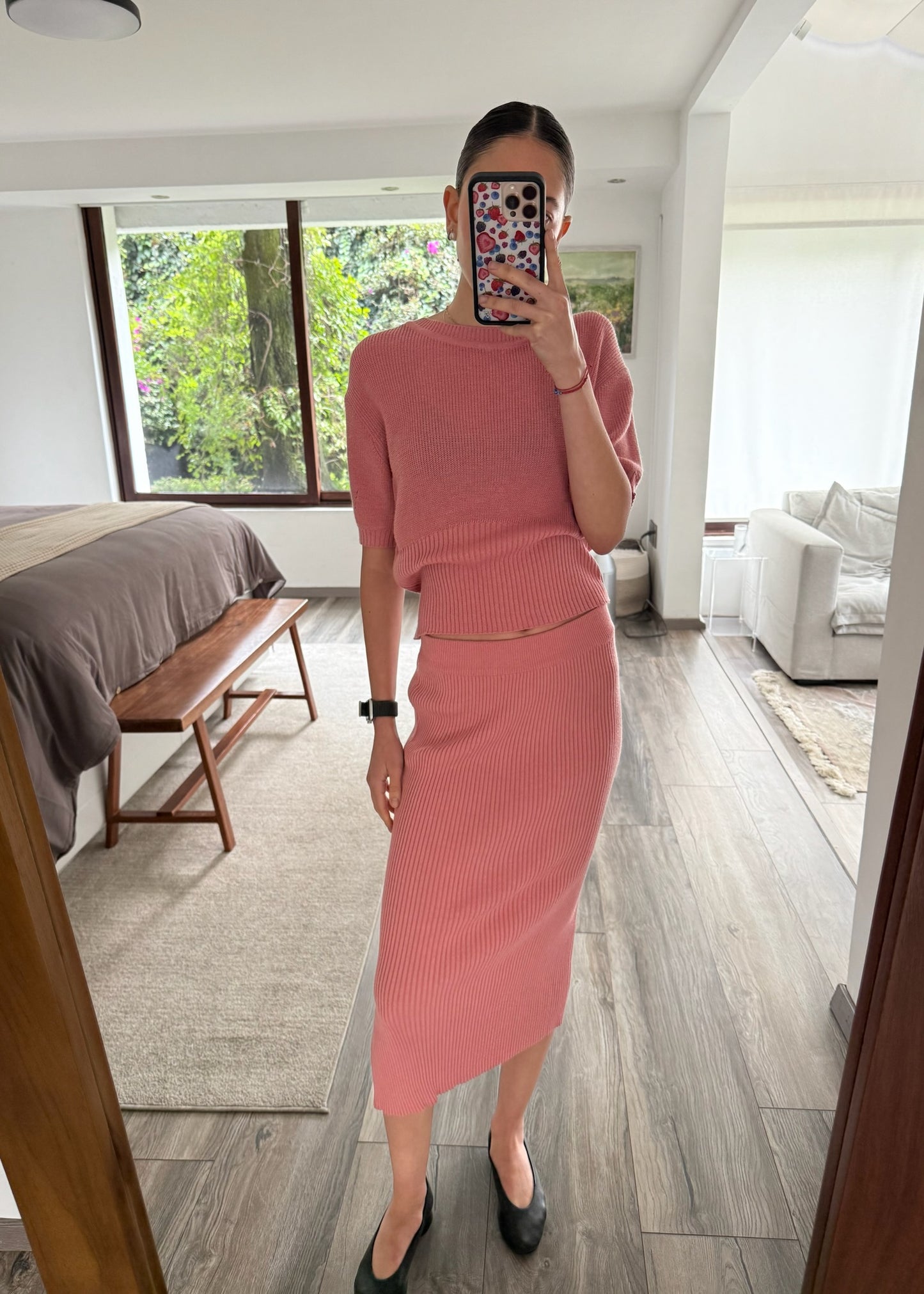 SET VINTAGE DE KNIT ROSA