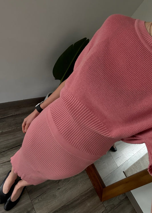 SET VINTAGE DE KNIT ROSA