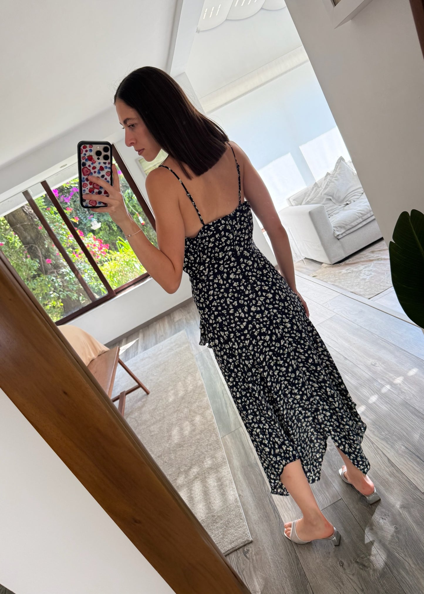 VESTIDO MIDI CON PRINT AZUL