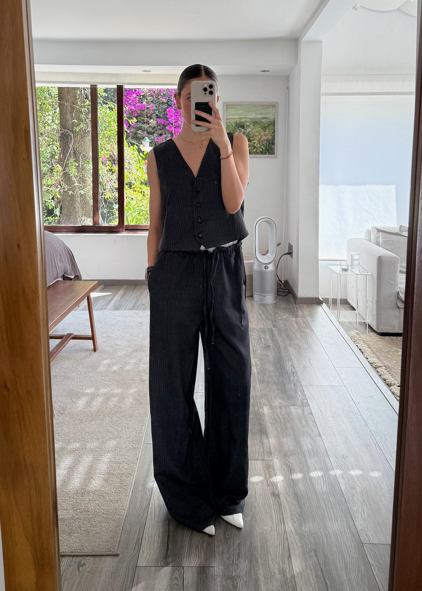 SET PINSTRIPED CHALECO Y PANTALON