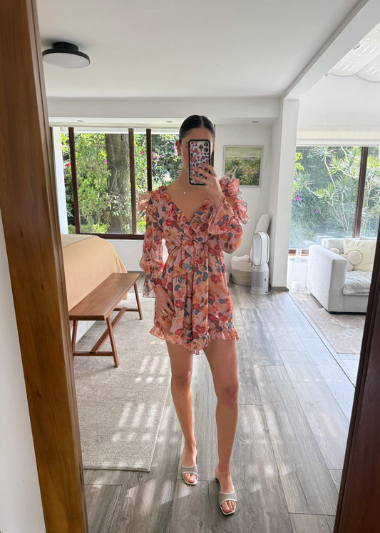 ROMPER FLOREADO MANGA LARGA