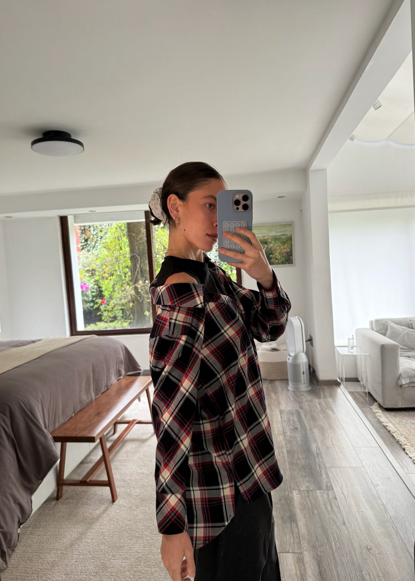 CAMISA PLAID ASIMÉTRICA