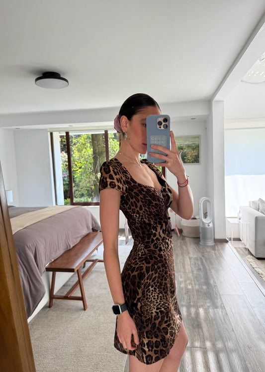 VESTIDO MINI PRINT LEOPARDO