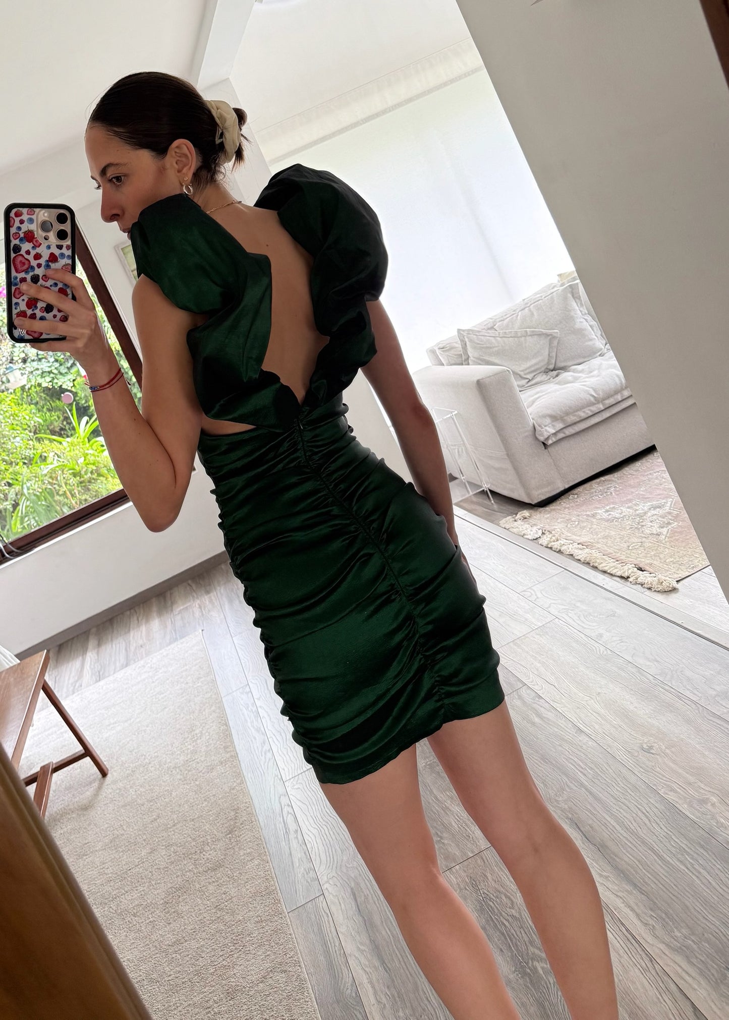 VESTIDO VERDE MINI SHINY