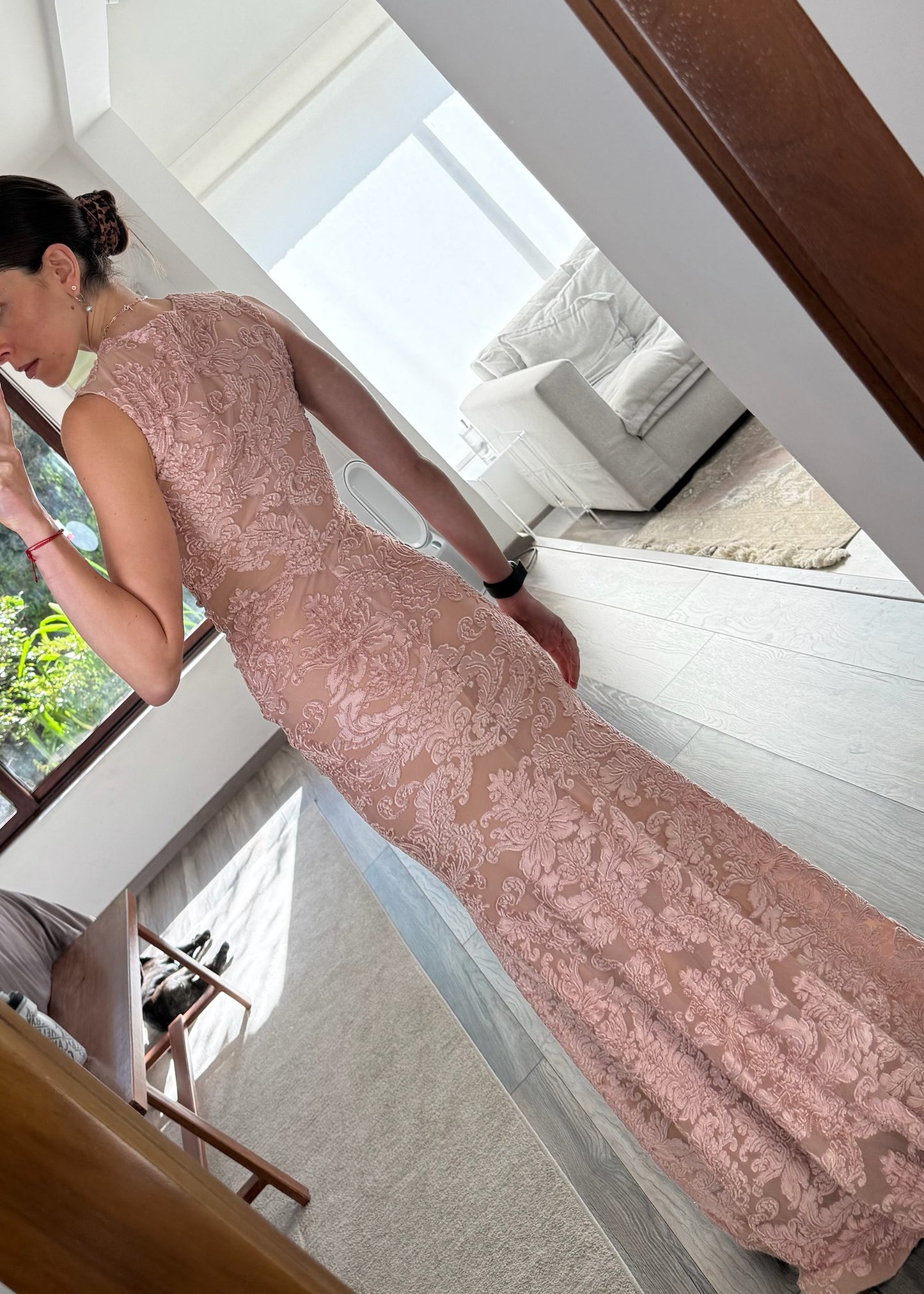 VESTIDO MAXI ROSA VELVET