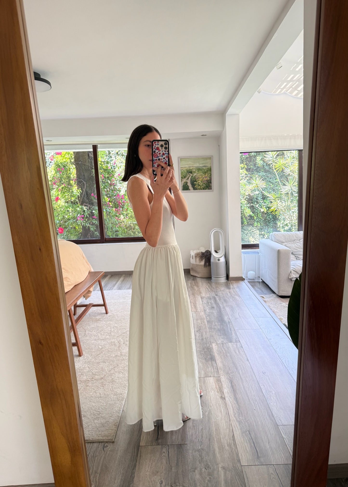VESTIDO BLANCO MIDI CASUAL
