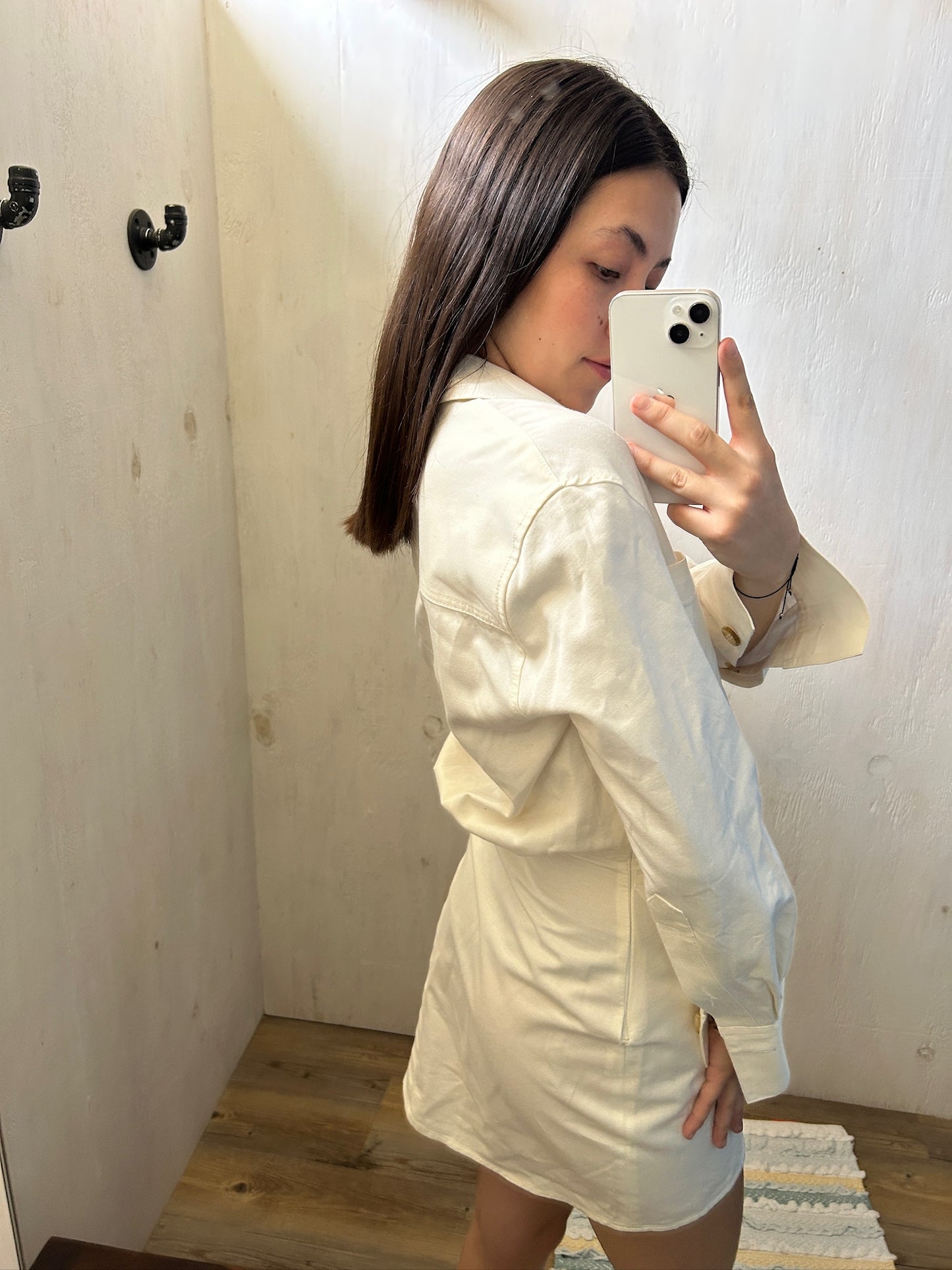 VESTIDO DE TIPO CAMISA BEIGE