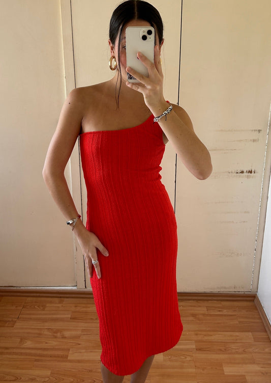 VESTIDO ONE SHOULDER ROJO