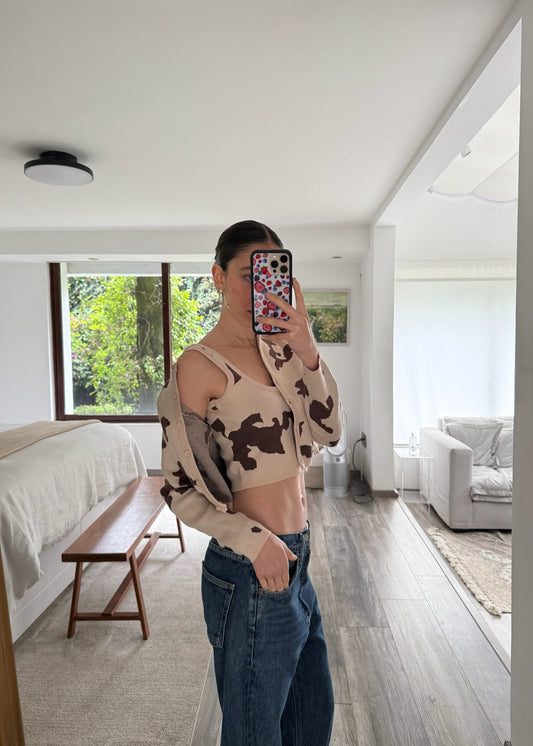 SET CARDIGAN Y TOP COW