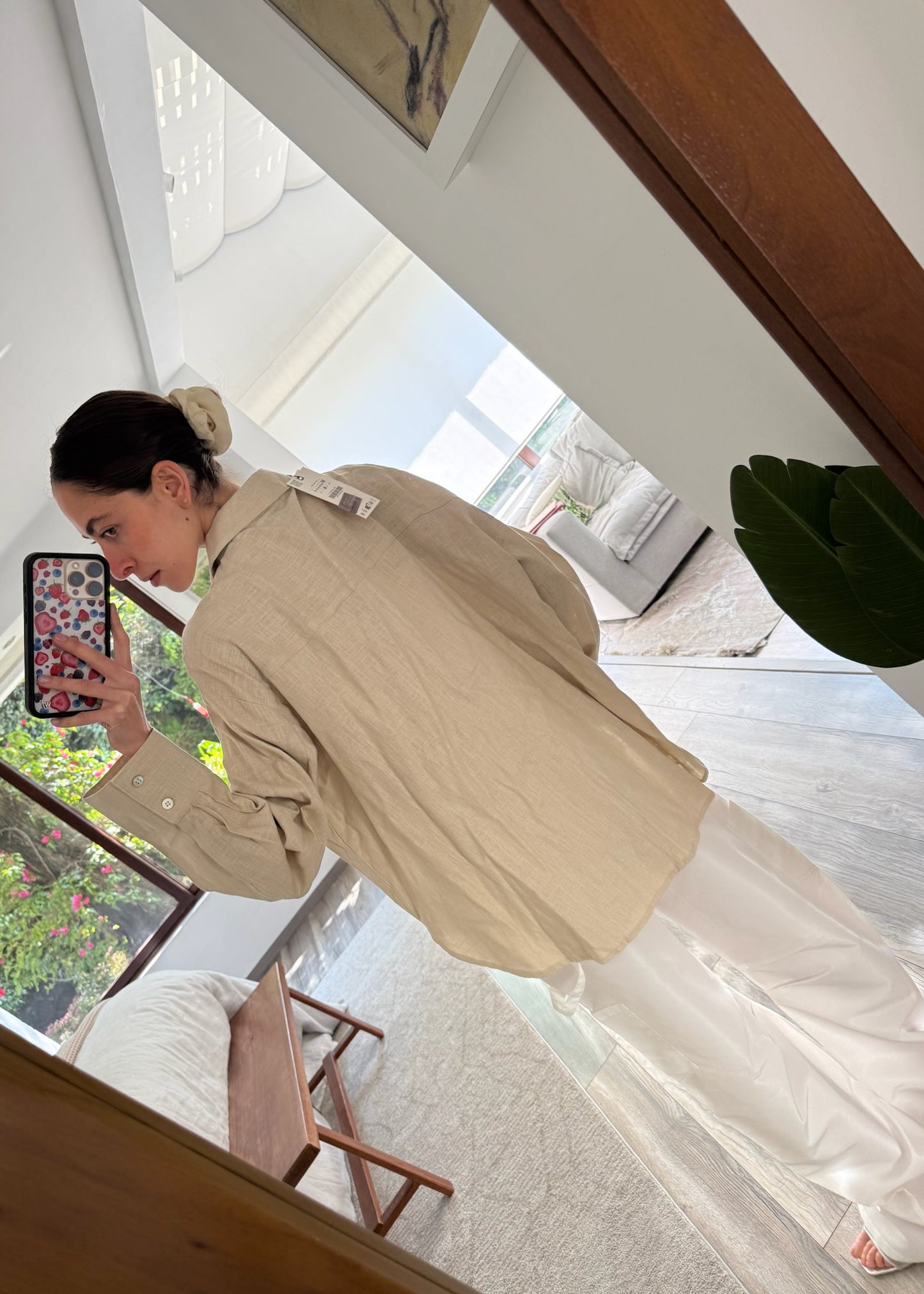 CAMISA TIPO LINO BEIGE