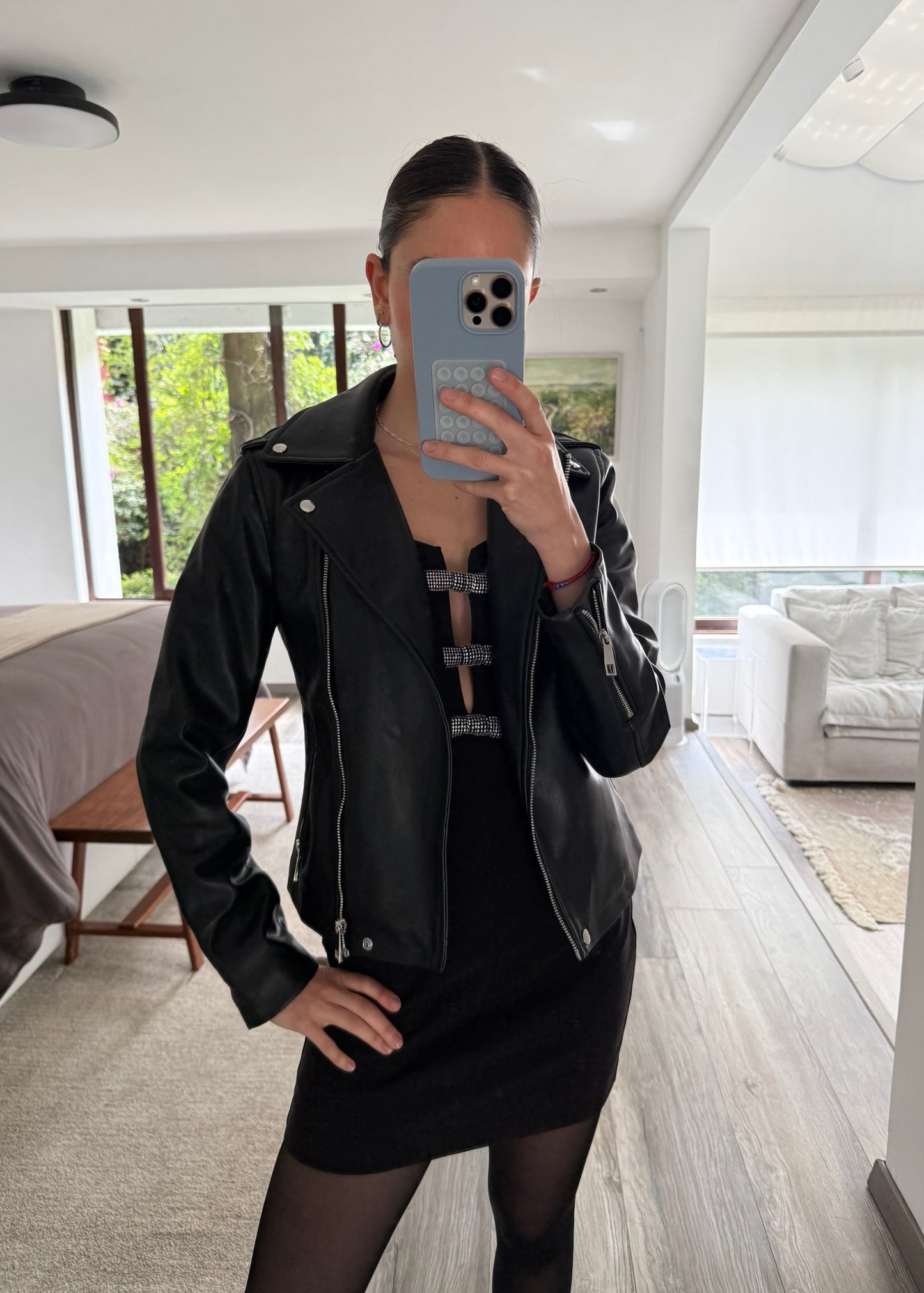 CHAMARRA BIKER DE FAUX LEATHER